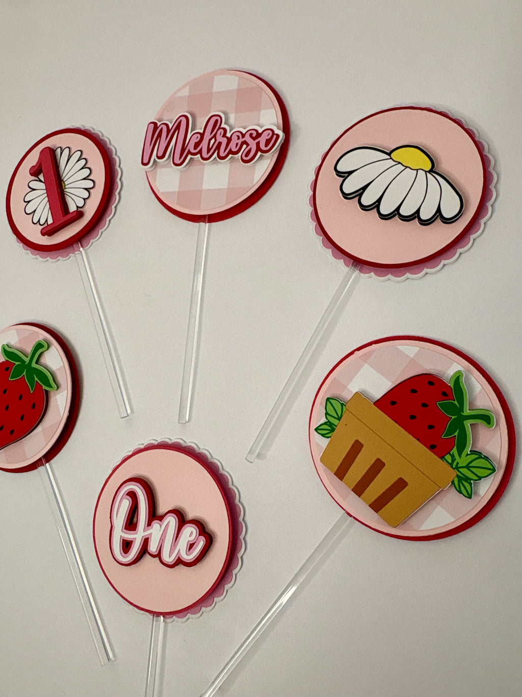 Strawberry Cupcake Toppers