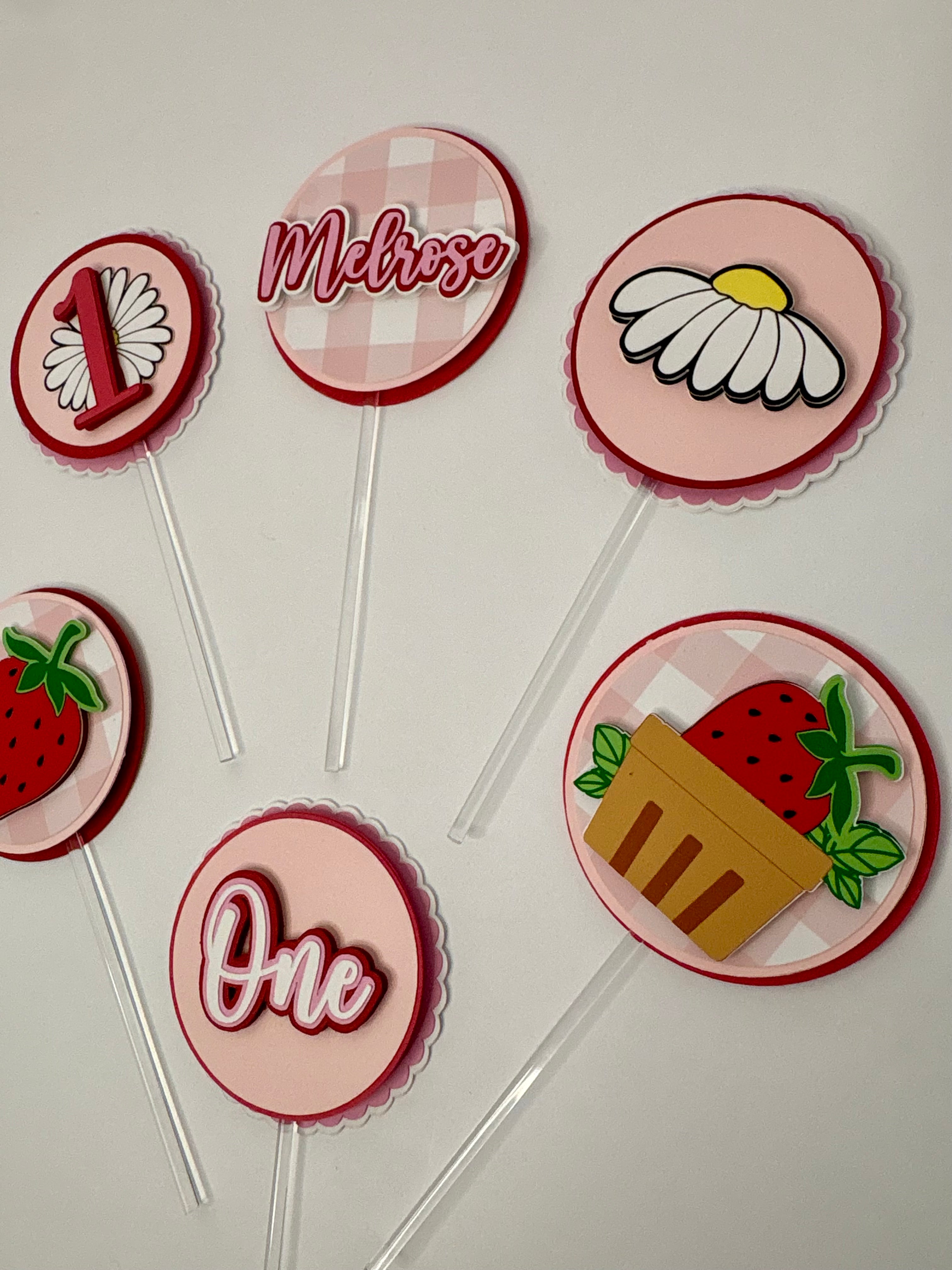 Strawberry Cupcake Toppers