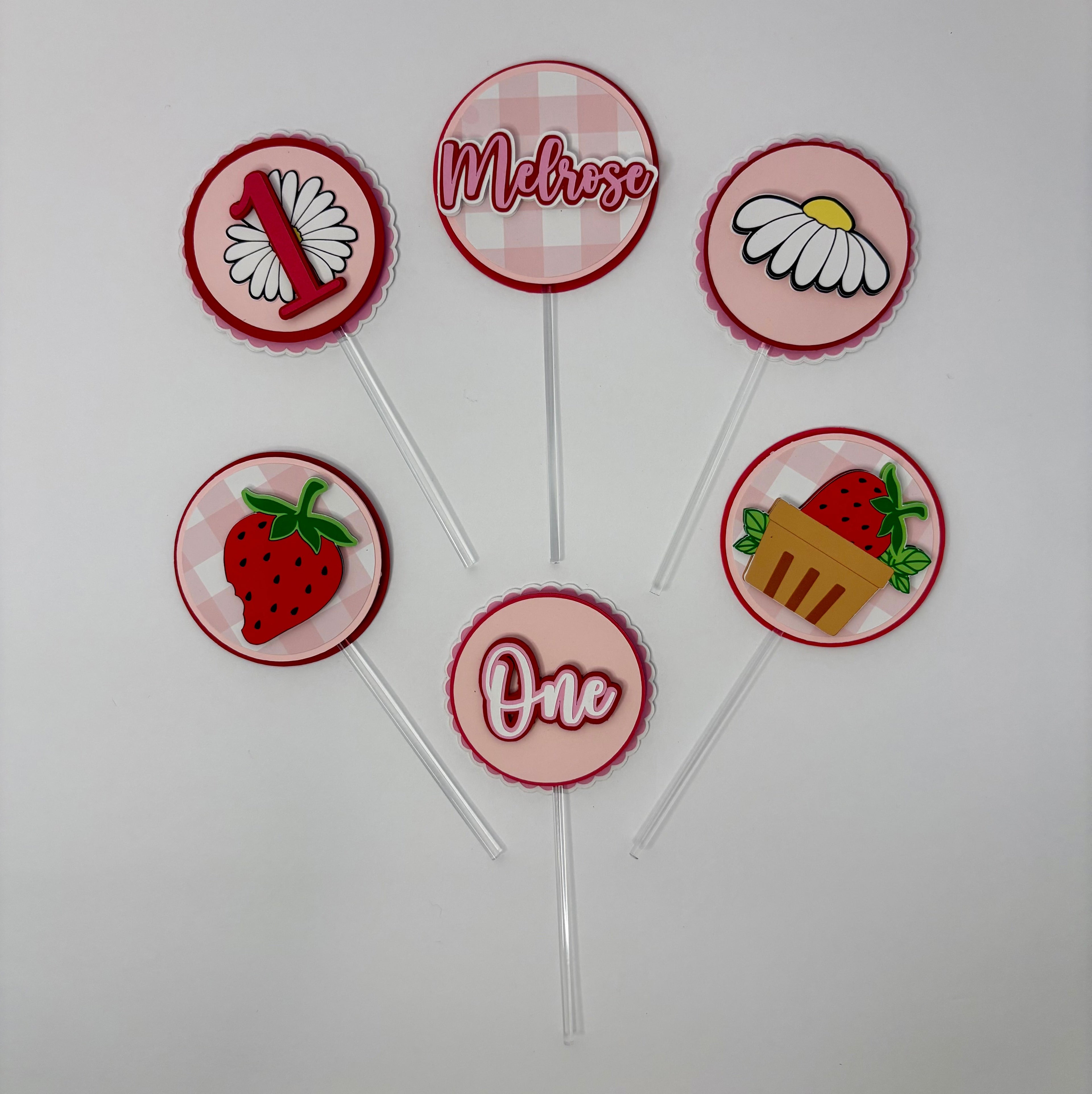 Strawberry Cupcake Toppers