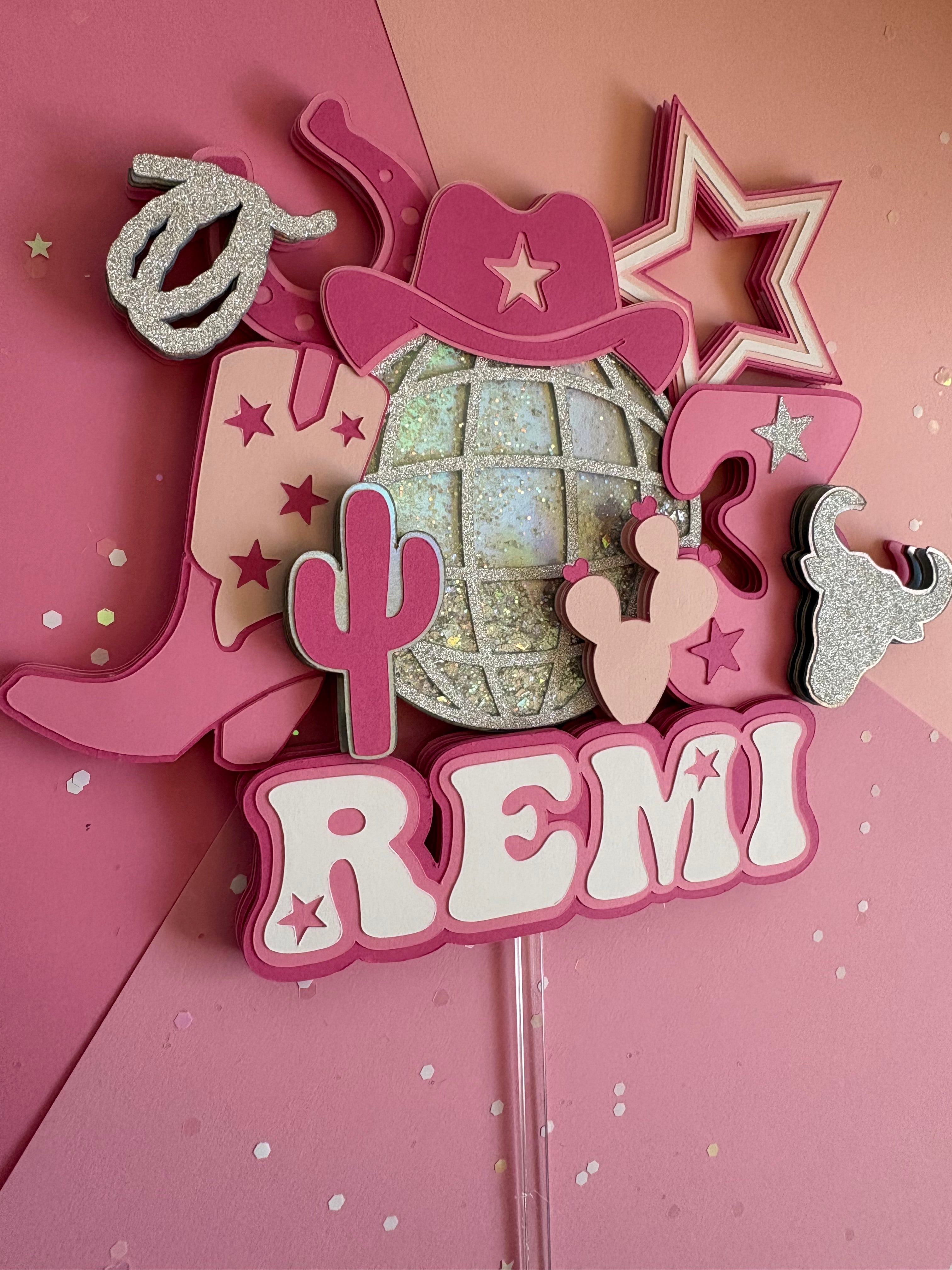 Disco Cowgirl Cake Topper