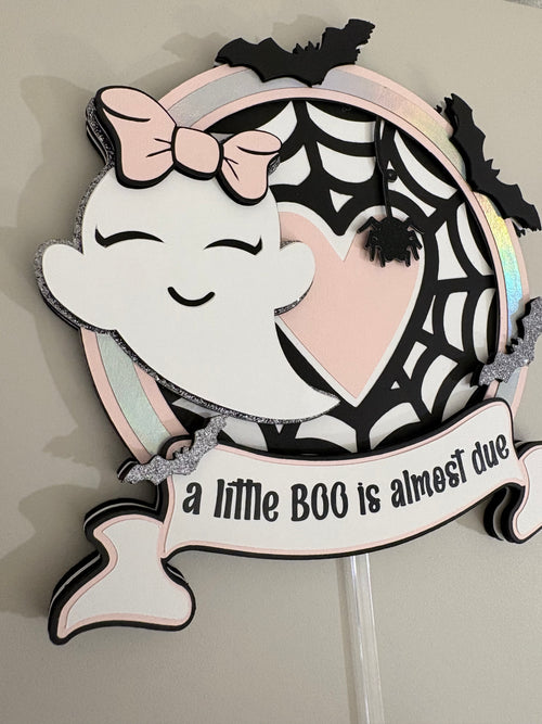 A Little Boo Is Almost Due Cake Topper