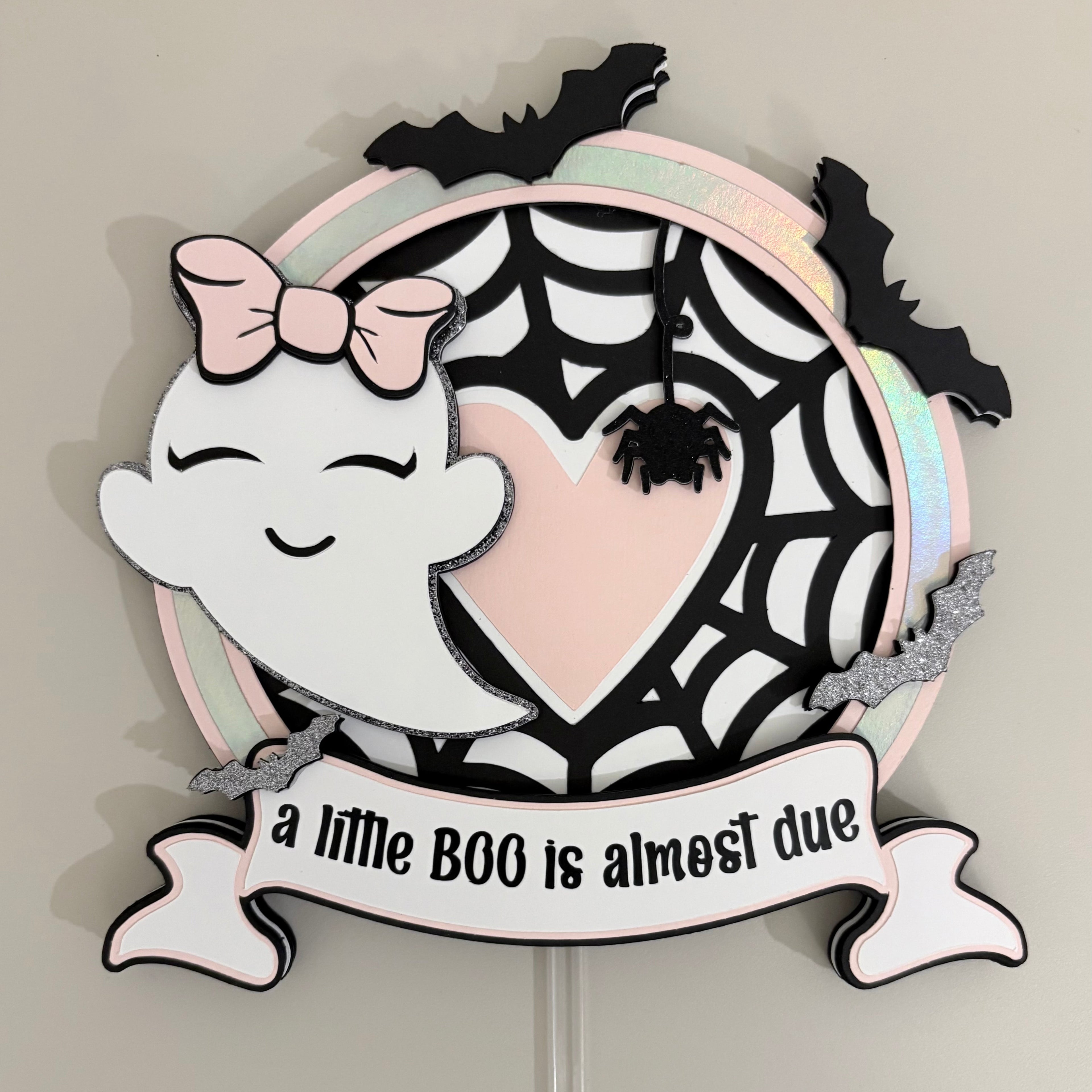 A Little Boo Is Almost Due Cake Topper